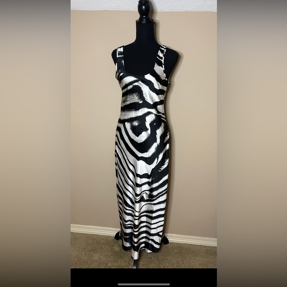 Satin Zebra long formal dress